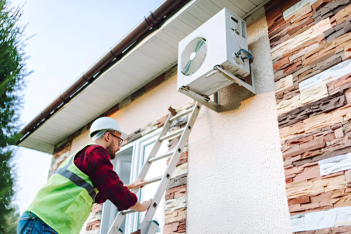 Home 11 HVAC specialist repairing a residential air conditioner unit in Orlando